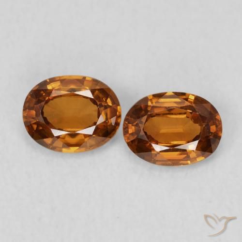 0.98 ct natürliche tieforange Zirkon-Edelsteine, Oval, VVS