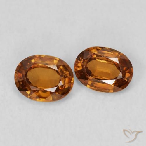 0.98 ct natürliche tieforange Zirkon-Edelsteine, Oval, VVS