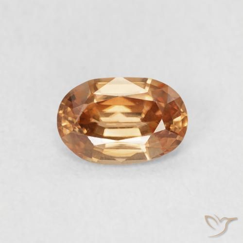 0.60ct Natürlicher Mittelorange Zirkon, Oval, VVS-VS