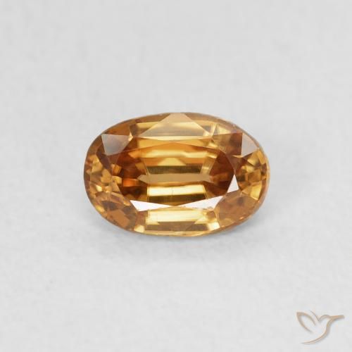 0.69ct Natürlicher Mittelorange Zirkon, Oval, VVS-VS