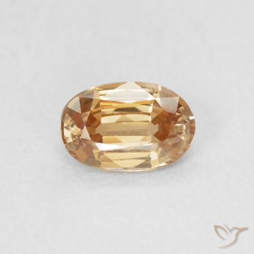 0.70ct Natürlicher Helles Pfirsichgold Zirkon, Oval, VVS-VS