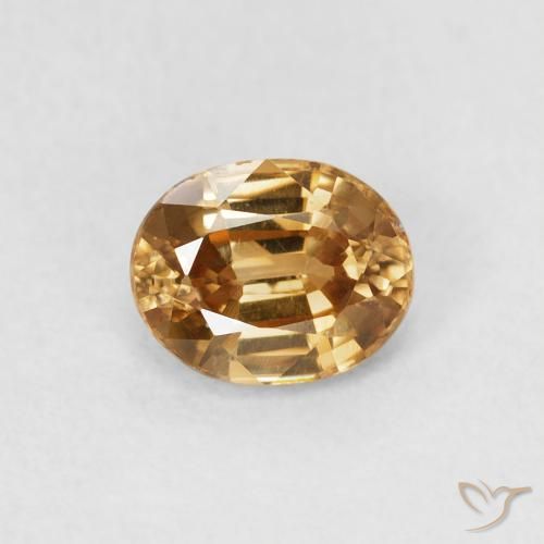 0.98ct Natürlicher Mittleres Gold Zirkon, Oval, VS