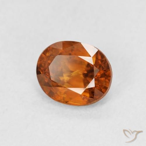 9,17 ctw natürlicher Medium Dark-Orange Zirkon, Oval, VS