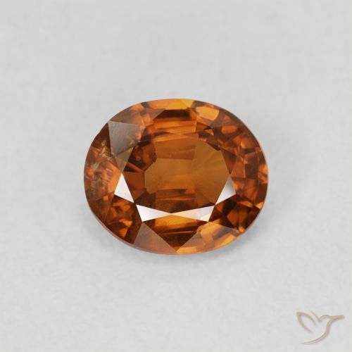 0.86ct Natürlicher tieforange Zirkon, Oval, VS