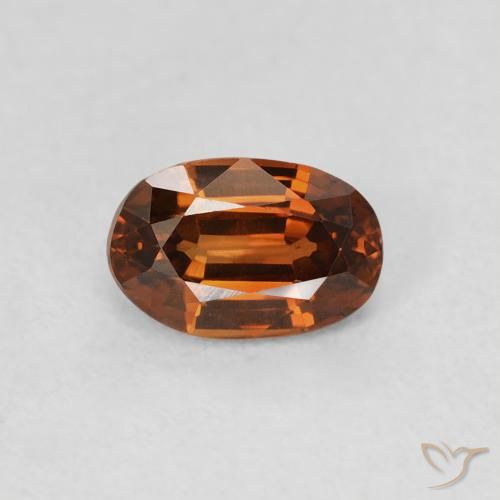 0.78ct Natürlicher Amber Orange Zirkon, Oval, VS