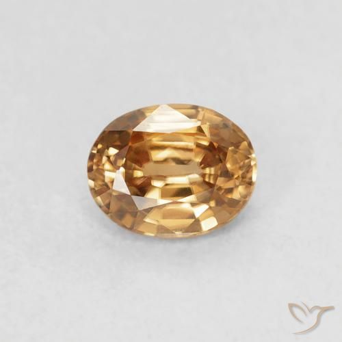 0.60ct Natürlicher gold-braun Zirkon, Oval, VVS