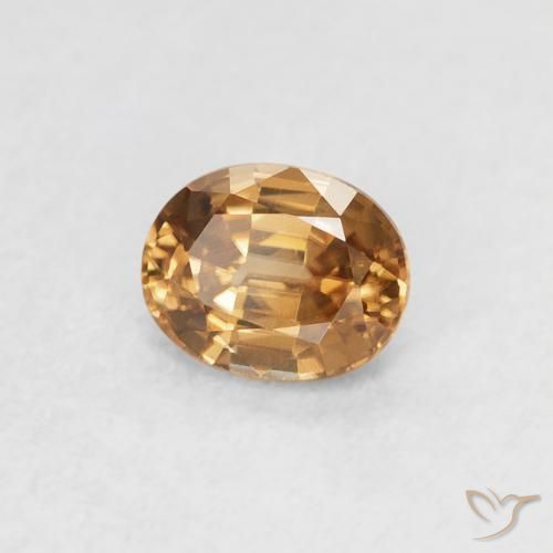 0.62ct Natürlicher gold-braun Zirkon, Oval, VVS-VS