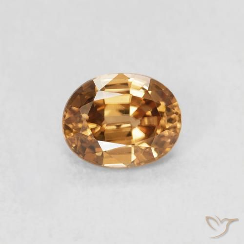 9,17 ctw natürlicher gold-braun Zirkon, Oval, VVS-VS