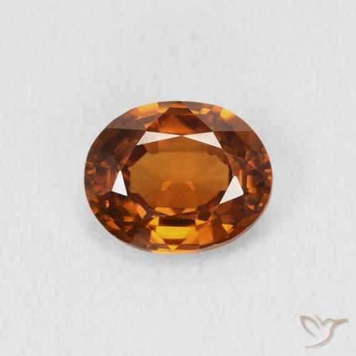 0.83ct Natürlicher tieforange Zirkon, Oval, VVS