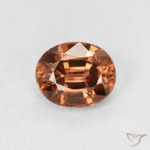 1.05ct Natürlicher Medium Dark-Orange Zirkon, Oval, VVS