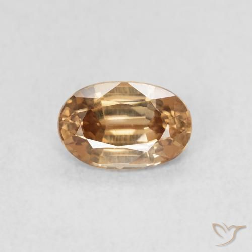 0.75ct Natürlicher Mittleres Gold Zirkon, Oval, VVS