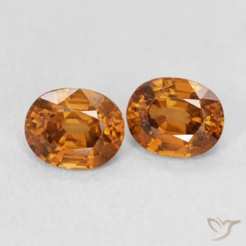 1.20 ct natürliche orange-braun Zirkon-Edelsteine, Oval, VVS