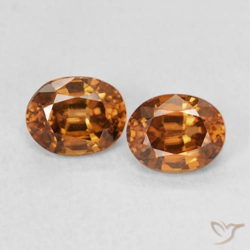 1.25ctw Natürlicher orange-braun Zirkon, Oval, VVS