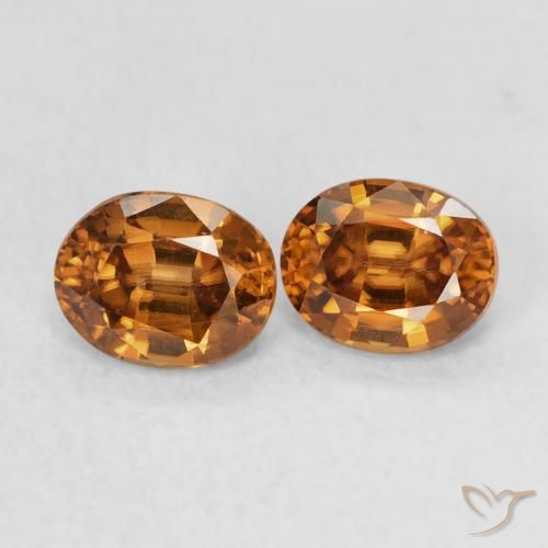 1.25 ct natürliche orange-braun Zirkon-Edelsteine, Oval, VVS