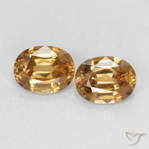 1.15ctw Natürlicher gold-braun Zirkon, Oval, VVS