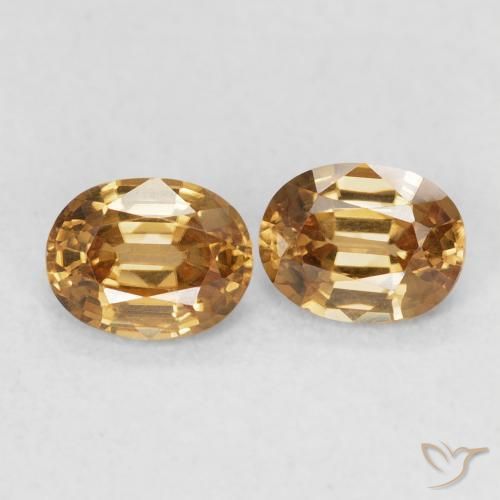 1.15 ct natürliche gold-braun Zirkon-Edelsteine, Oval, VVS