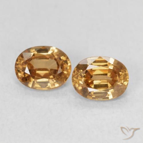 1.15ctw Natürlicher gold-braun Zirkon, Oval, VVS
