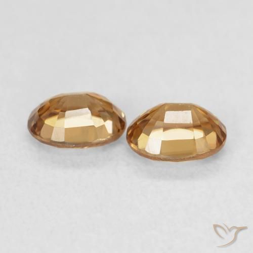 1.15 ct natürliche gold-braun Zirkon-Edelsteine, Oval, VVS