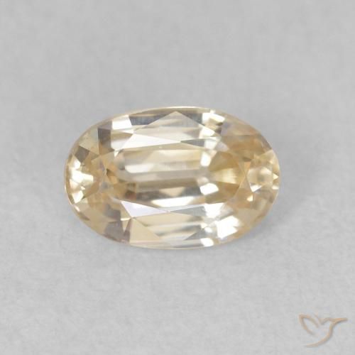 0.74ct Natürlicher hellgelb Zirkon, Oval, VVS