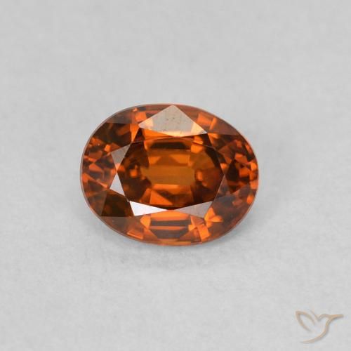 0.62ct Natürlicher rötlich-orange Zirkon, Oval, VVS