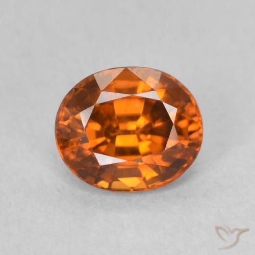 1.00ct Natürlicher tieforange Zirkon, Oval, VVS