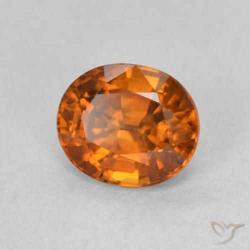 9,17 ctw natürlicher tieforange Zirkon, Oval, VVS