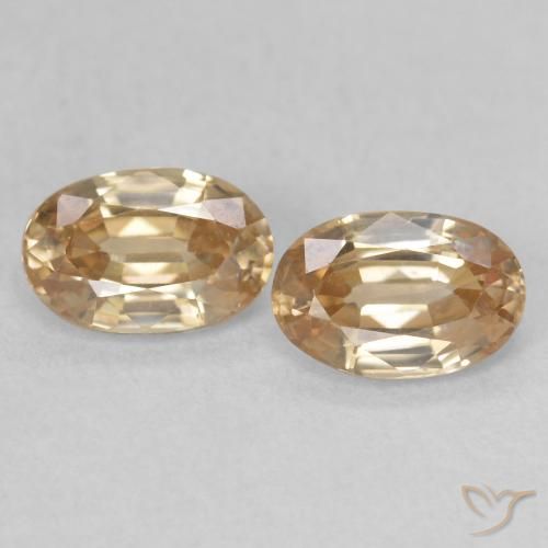 1.37ctw Natürlicher Helles Pfirsichgold Zirkon, Oval, VVS-VS
