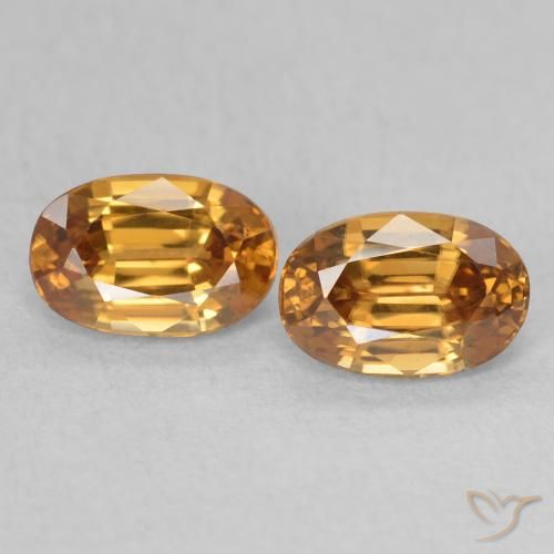 1.59ctw Natürlicher Mittleres Gold Zirkon, Oval, VVS-VS