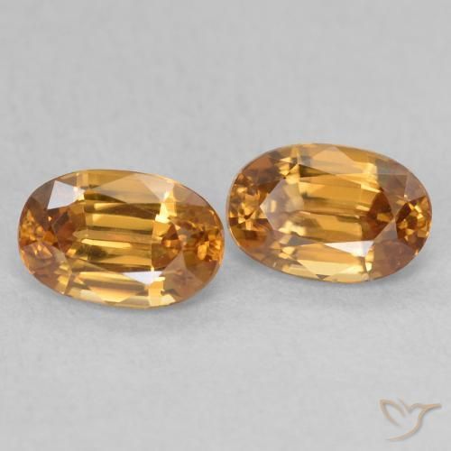 1.59 ct natürliche Mittleres Gold Zirkon-Edelsteine, Oval, VVS-VS