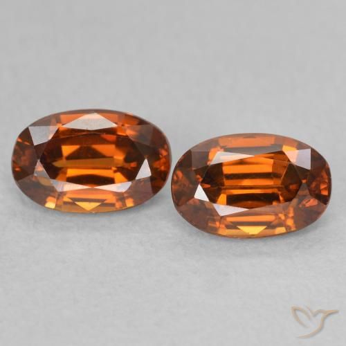 1.62ctw Natürlicher tieforange Zirkon, Oval, VVS-VS
