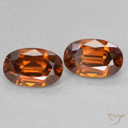 1.62 ct natürliche tieforange Zirkon-Edelsteine, Oval, VVS-VS