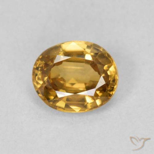0.96ct Natürlicher gold-braun Zirkon, Oval, VVS