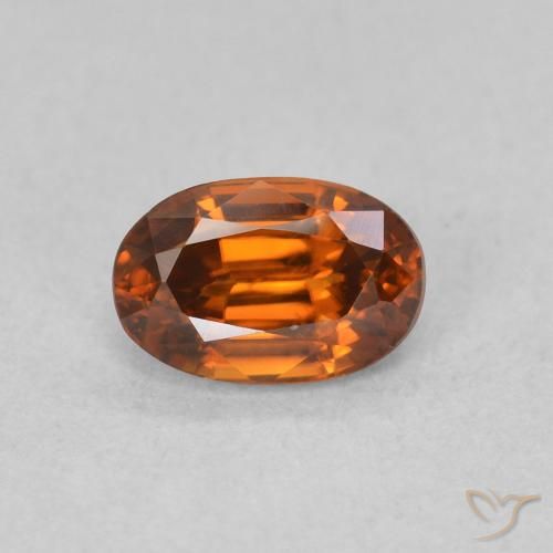 0.84ct Natürlicher tieforange Zirkon, Oval, VVS