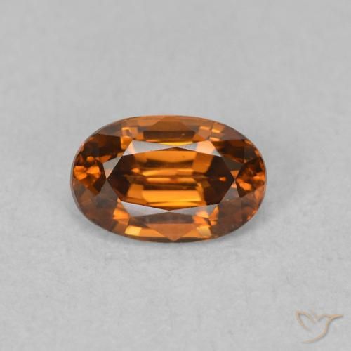 0.78ct Natürlicher Medium Dark-Orange Zirkon, Oval, VVS