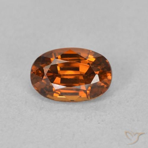 0.89ct Natürlicher Medium Dark-Orange Zirkon, Oval, VVS