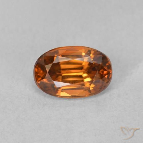 0.81ct Natürlicher Medium Dark-Orange Zirkon, Oval, VVS