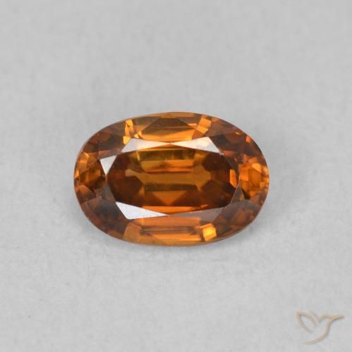 0.73ct Natürlicher Medium Dark-Orange Zirkon, Oval, VVS
