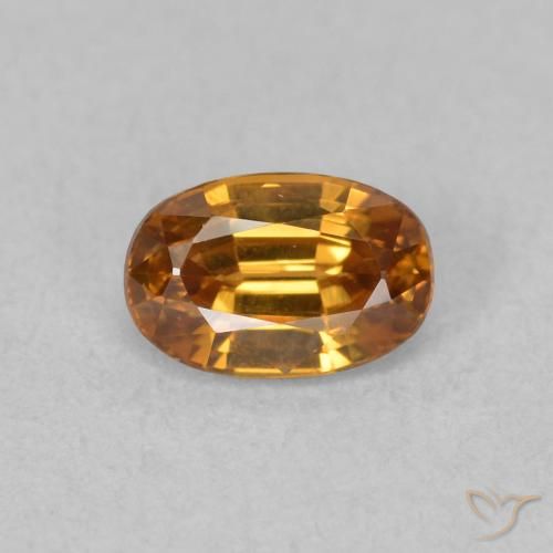 0.84ct Natürlicher orange-braun Zirkon, Oval, VVS