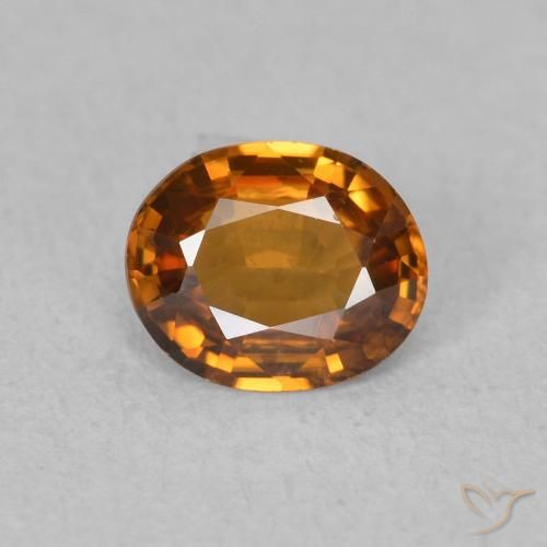 0.86ct Natürlicher Mittelorange Zirkon, Oval, VVS