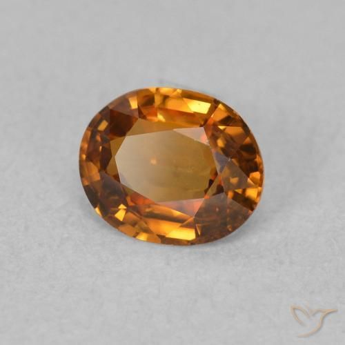 9,17 ctw natürlicher Mittelorange Zirkon, Oval, VVS