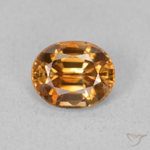1.03ct Natürlicher Mittelorange Zirkon, Oval, VVS