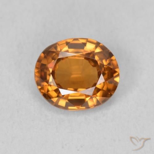 0.91ct Natürlicher Mittelorange Zirkon, Oval, VVS