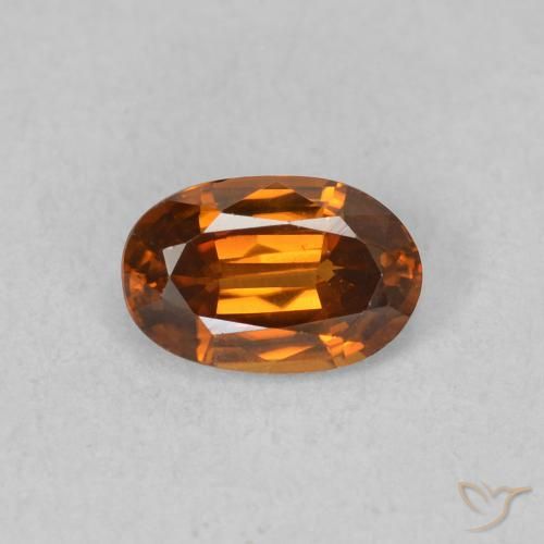 0.68ct Natürlicher Mittelorange Zirkon, Oval, VVS