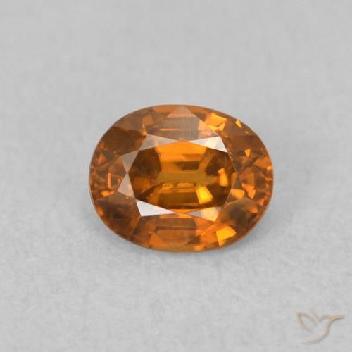 0.65ct Natürlicher Mittelorange Zirkon, Oval, VVS
