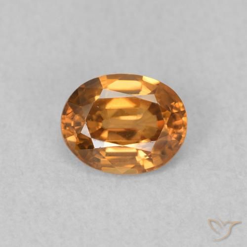 0.61ct Natürlicher orange-braun Zirkon, Oval, VVS