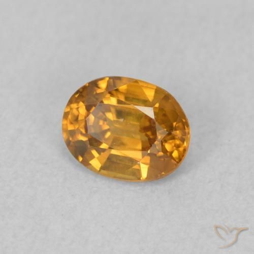 9,17 ctw natürlicher Rostorange Zirkon, Oval, VVS