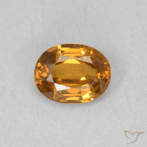 0.62ct Natürlicher Mittelorange Zirkon, Oval, VVS
