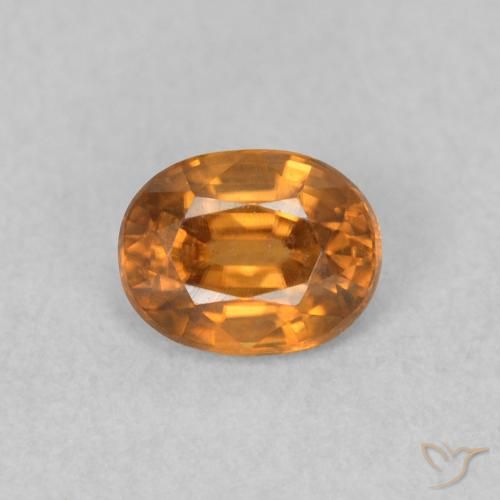 0.64ct Natürlicher orange-braun Zirkon, Oval, VVS