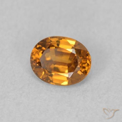 9,17 ctw natürlicher orange-braun Zirkon, Oval, VVS