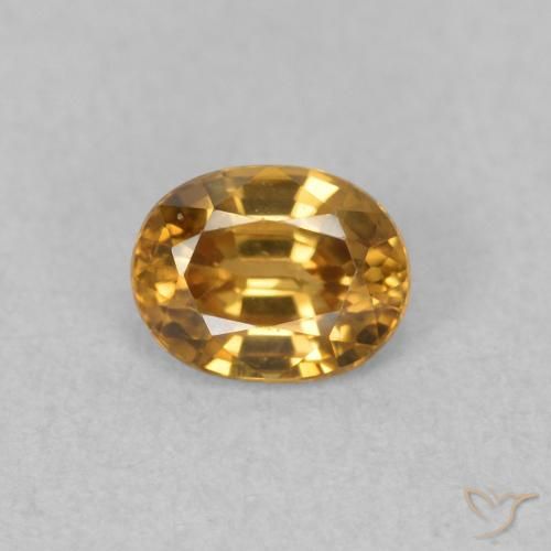 0.65ct Natürlicher gold-braun Zirkon, Oval, VVS